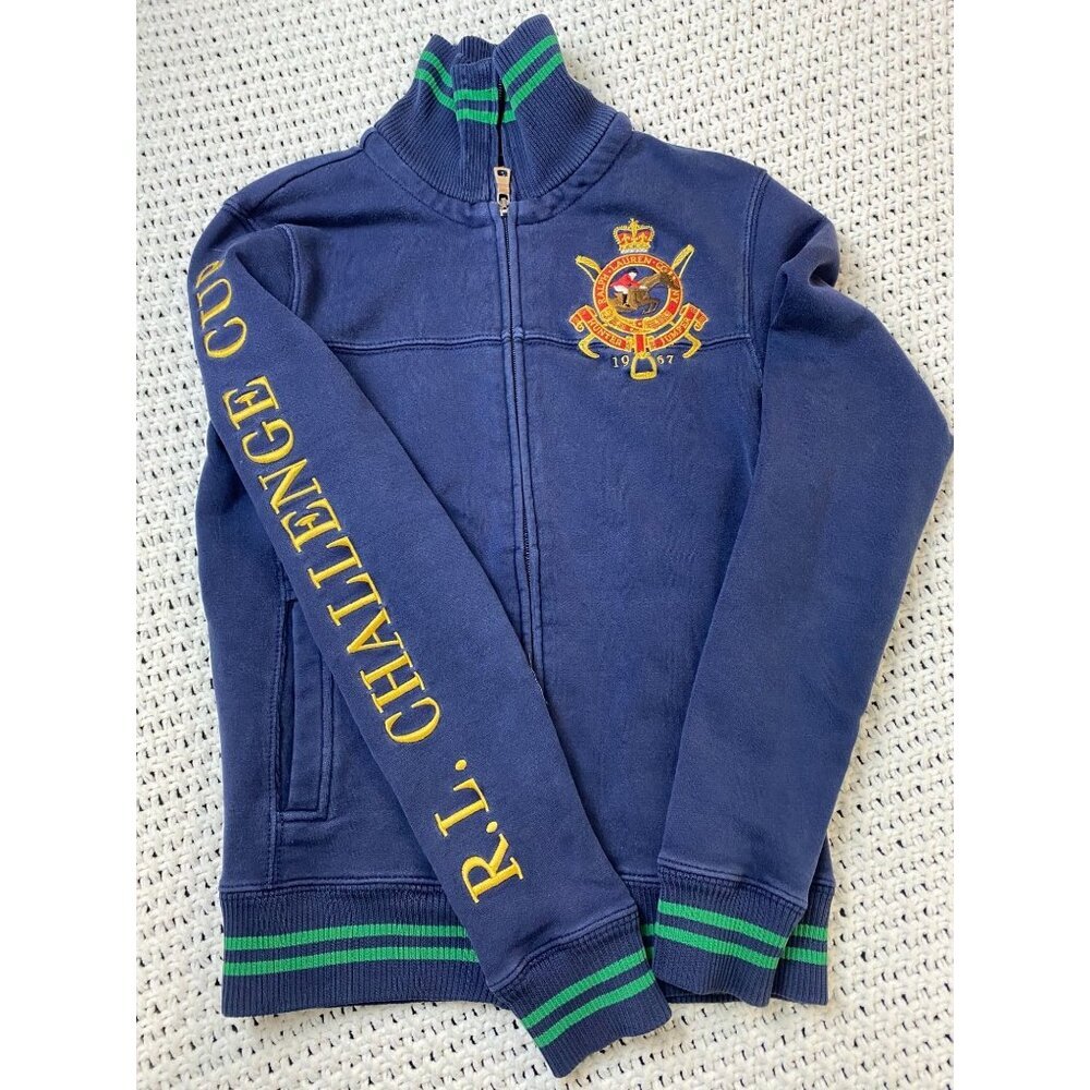 Ralph Lauren Kids Crest Varsity Zip Up Jacket size Small Embroidered Logo Polo
